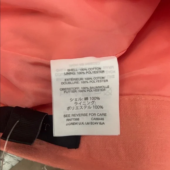 J Crew Coral Cotton Faux Wrap Skirt BNWT - Picture 7 of 12